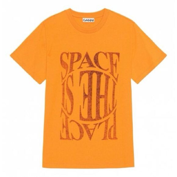 NWT GANNI Space Is the Place graphic-print organic-cotton T-shirt - Picture 3 of 12